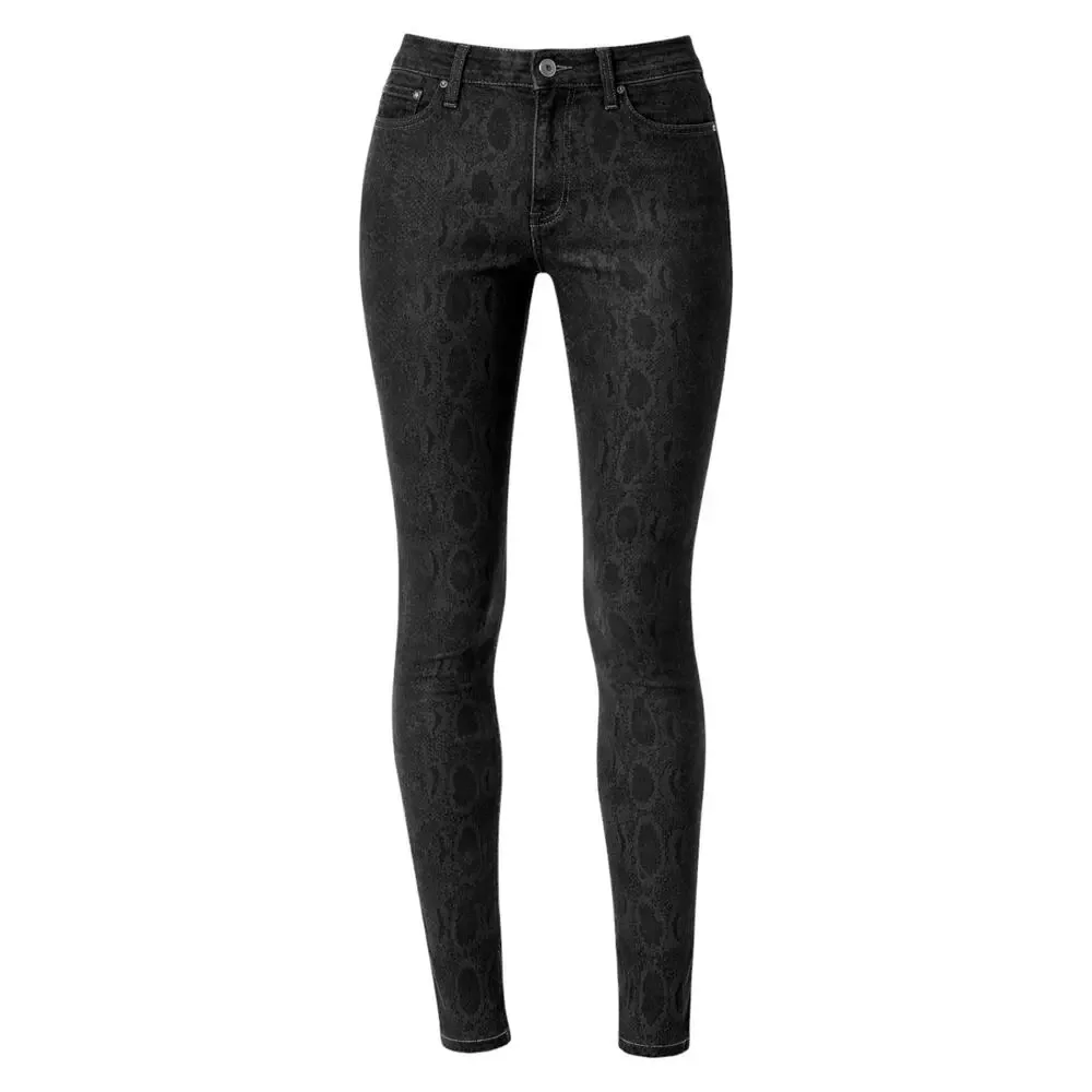 Joe's Jeans Black Snakeskin Print Icon Skinny Ankle Jeans - Size 30